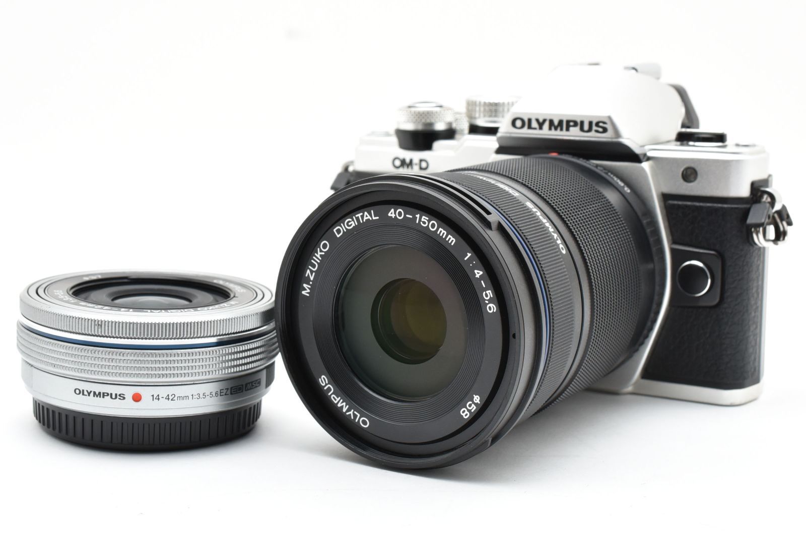 オリンパス OLYMPUS OM D E M 10 Mark II EZ ダブルズームキット シルバー ショット数9127回 元 き 多数