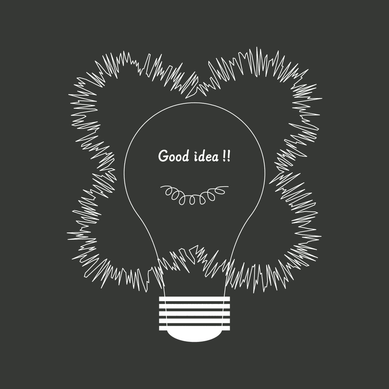 グラフィックロングTシャツ　Good idea Black -Long-