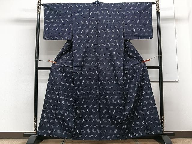 平和屋着物▽本場琉球絣紬 単衣 正絹 逸品 CAAX2485xi