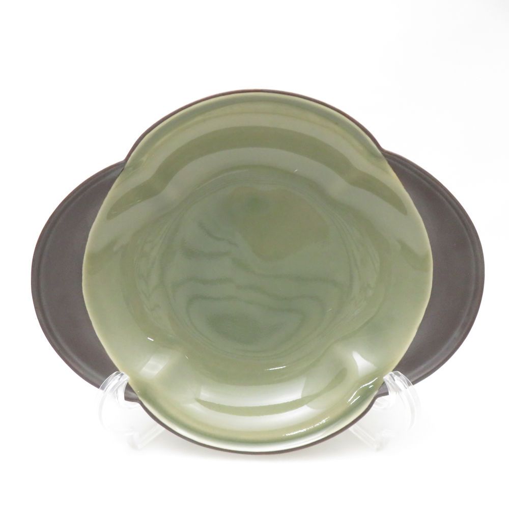 美品 Fukagawa Seiji 深川製磁 百年庵 茶灰釉 和皿揃 皿 5枚 プレート  