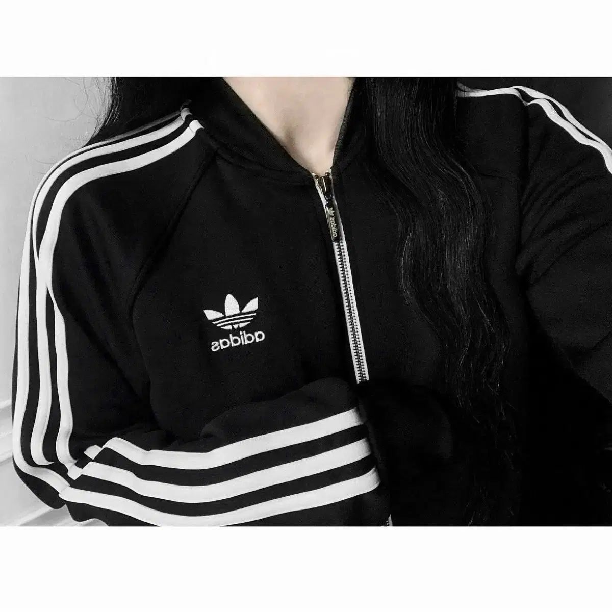 adidas アディダス ファイヤーバード 黒 ジップアップ ジャージ トラックトップス