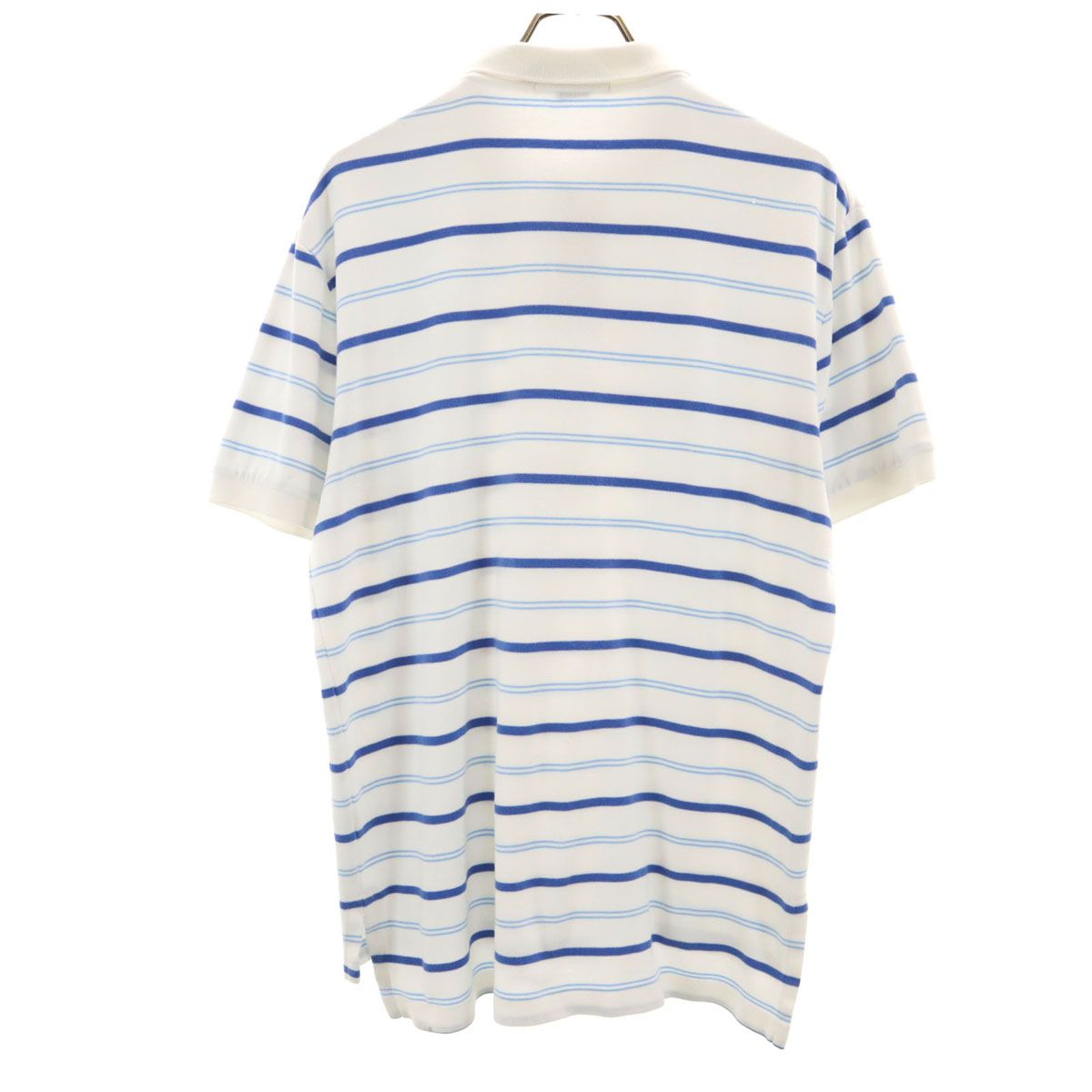 レア【古着】ポロバイラルフローレン ボーダーポロシャツ ホワイト メンズ2XL レア○90s《ポロバイラルフローレン》ボーダーポロシャツ