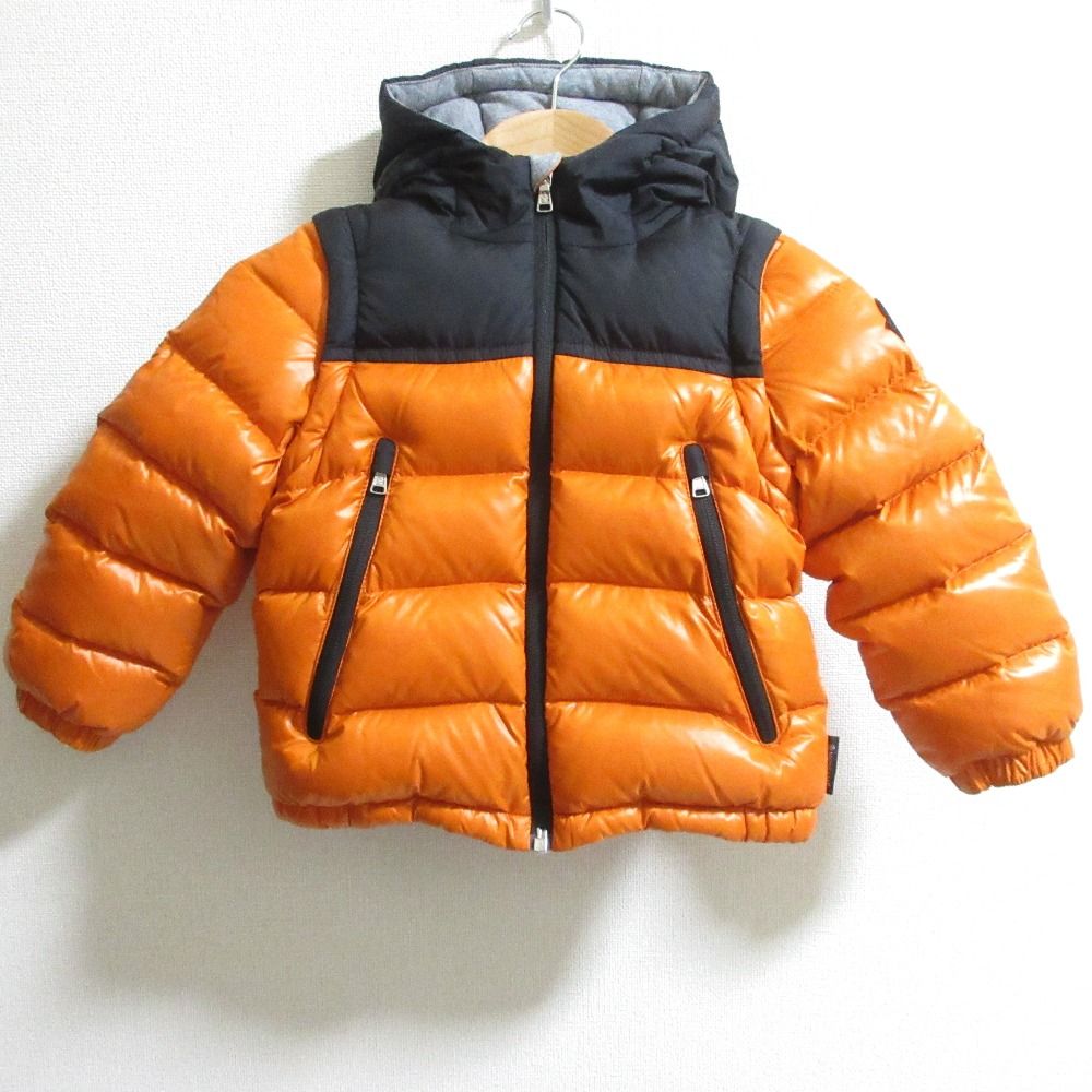 MONCLER モンクレール DUC 2way ダウンジャケット ダウンベスト サイズ3anni 100cm オレンジ ブラック キッズ 古着