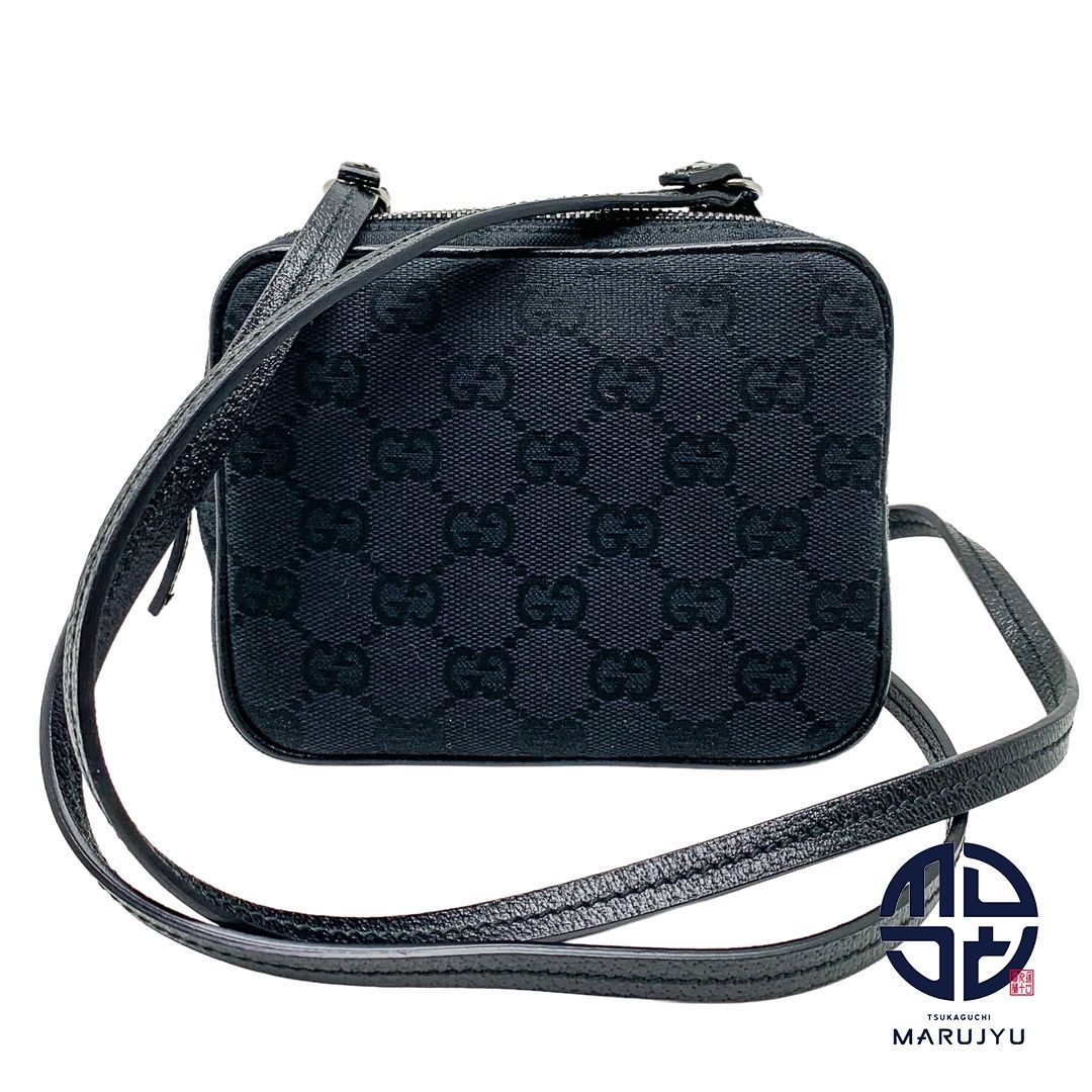 GUCCI グッチ GGキャンバス 黒 ブラック ミニショルダーバッグ 120975 