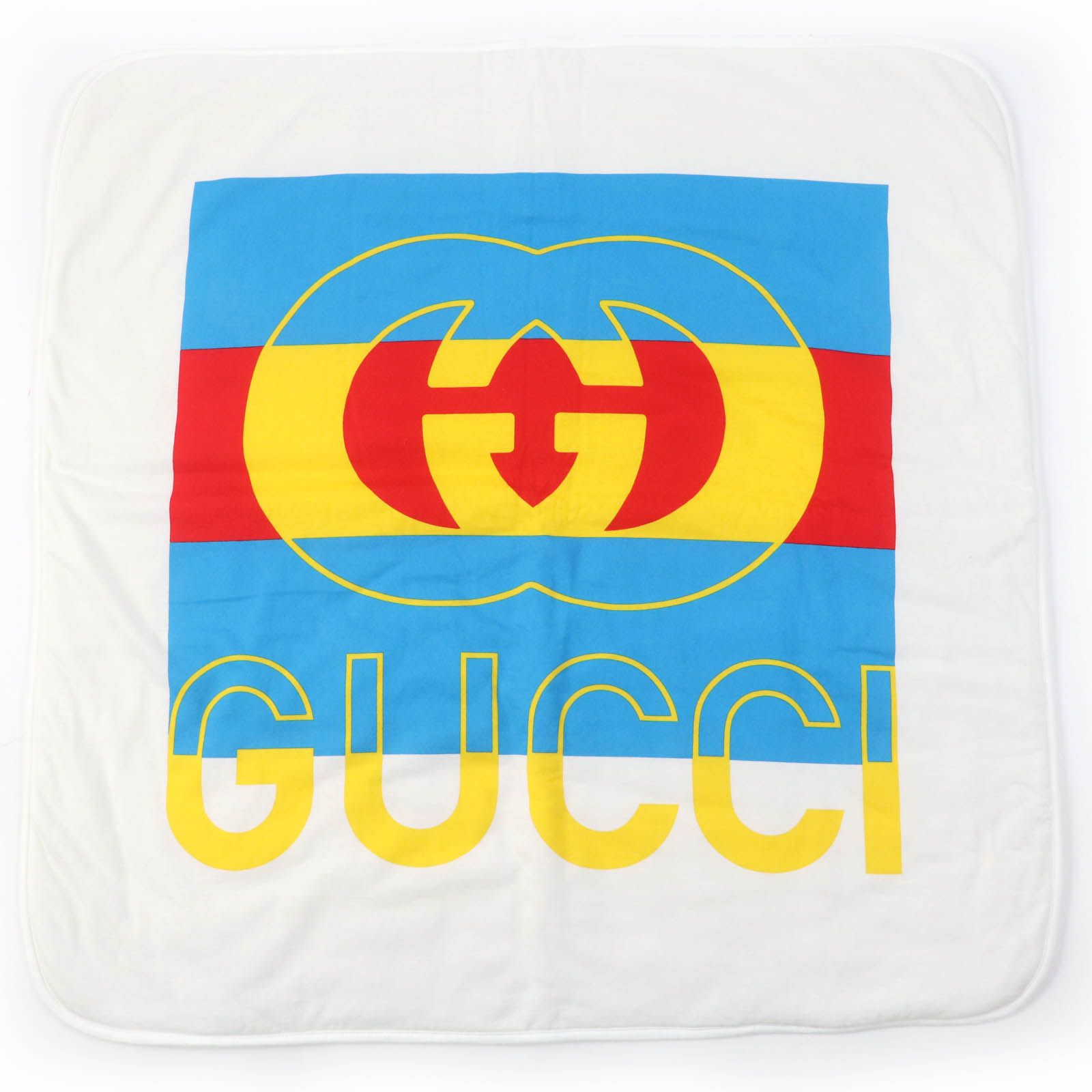 未使用品☆GUCCI グッチ 727885 コットン コットン インターロッキングG おくるみ ベビーブランケット ホワイト 80×80cm イタリア製 正規品 キッズ 定価62,700円