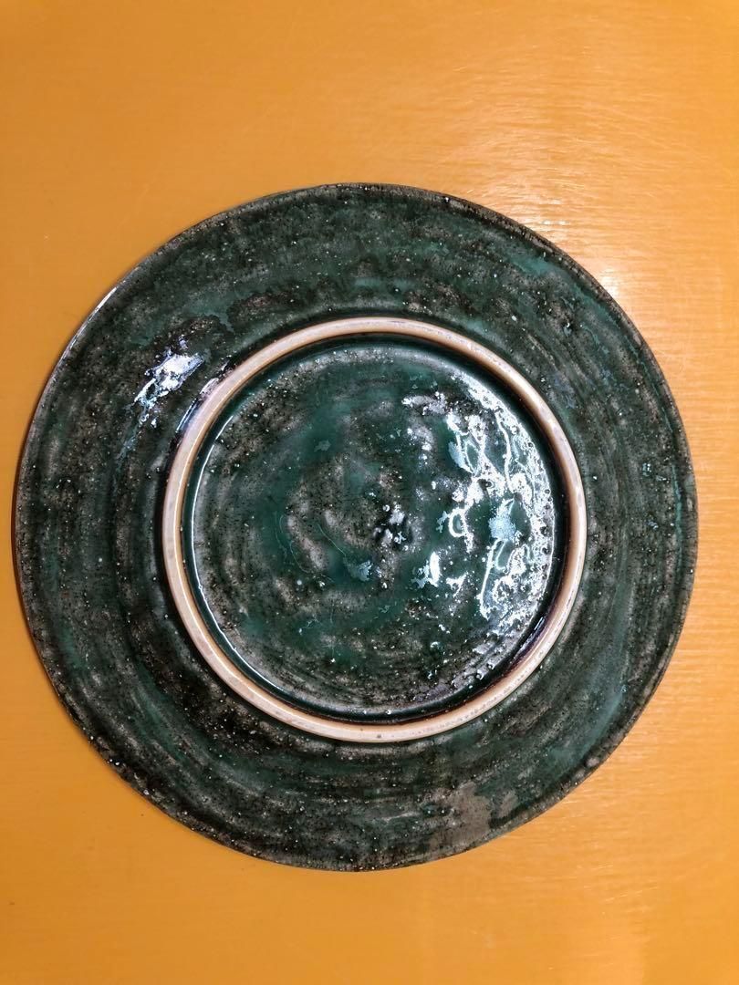 美濃焼緑釉波紋丸皿　10客　※バラ売り・アソート売り可 美濃焼緑釉波紋丸皿10客※バラ売り・アソート売り可