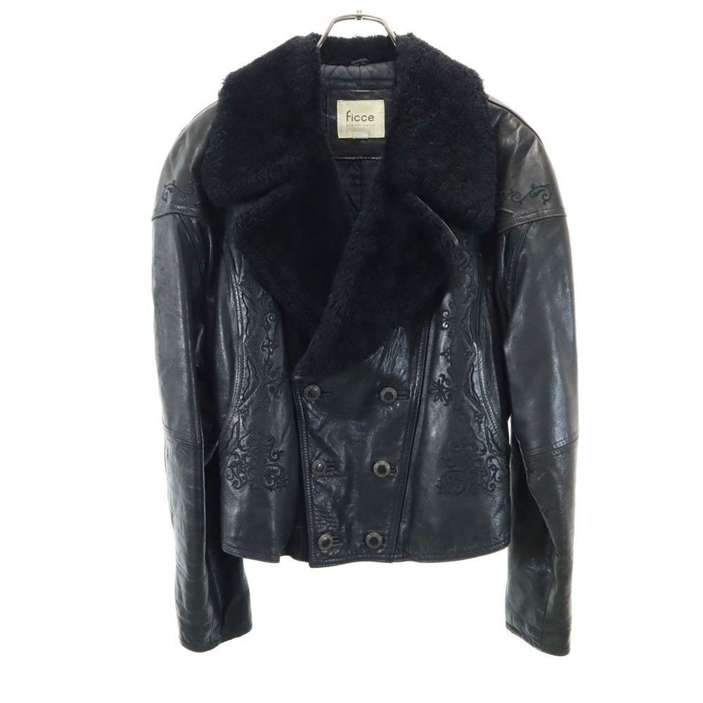 フィッチェ 日本製 シープスキン レザージャケット M ブラック