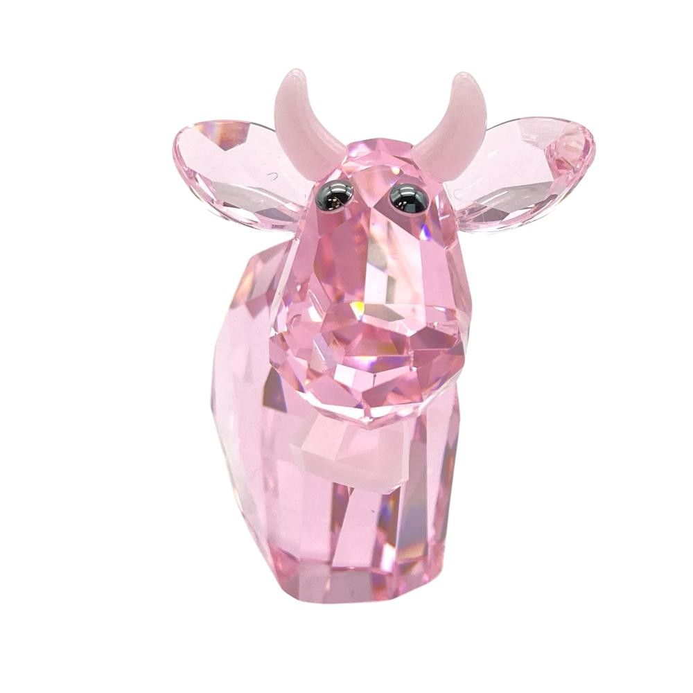 SWAROVSKI - スワロフスキー SWAROVSKI ラブロッツ ラッキーモー オブジェ 置物 888950 ピンク 2007年限定【中古】 スワロフスキー SWAROVSKI ラブロッツ ラッキーモー オブジェ