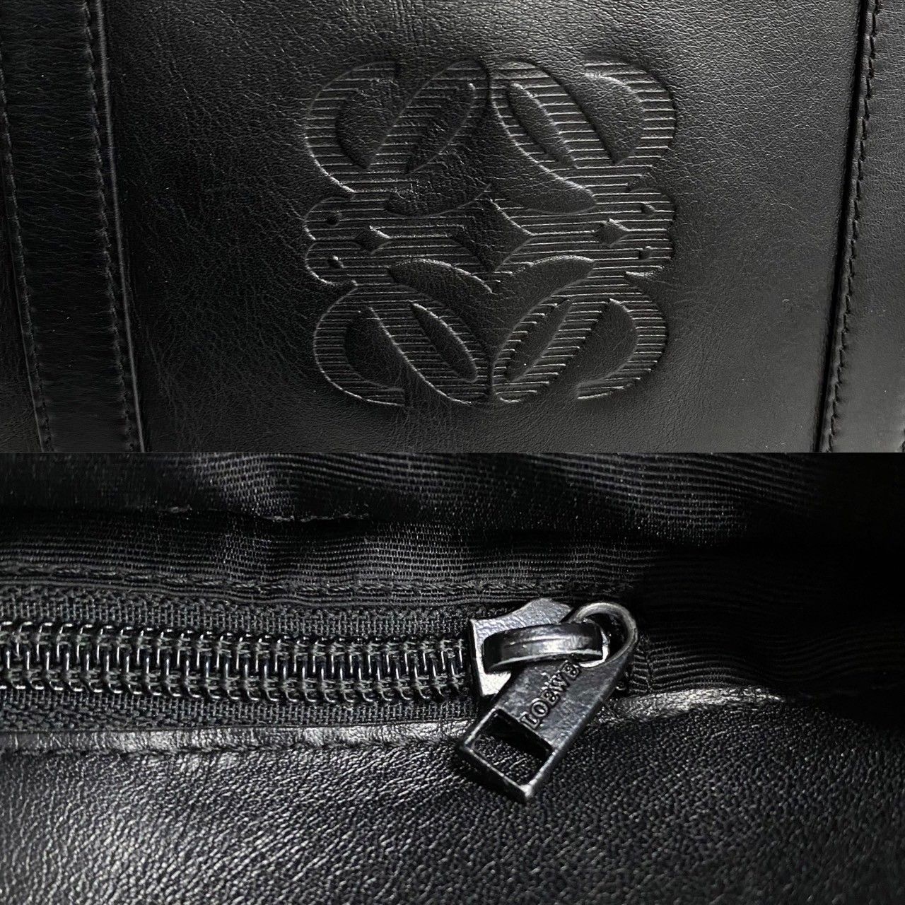 ほぼ 未使用 LOEWE ロエベ アナグラム ロゴ レザー 本革 トート