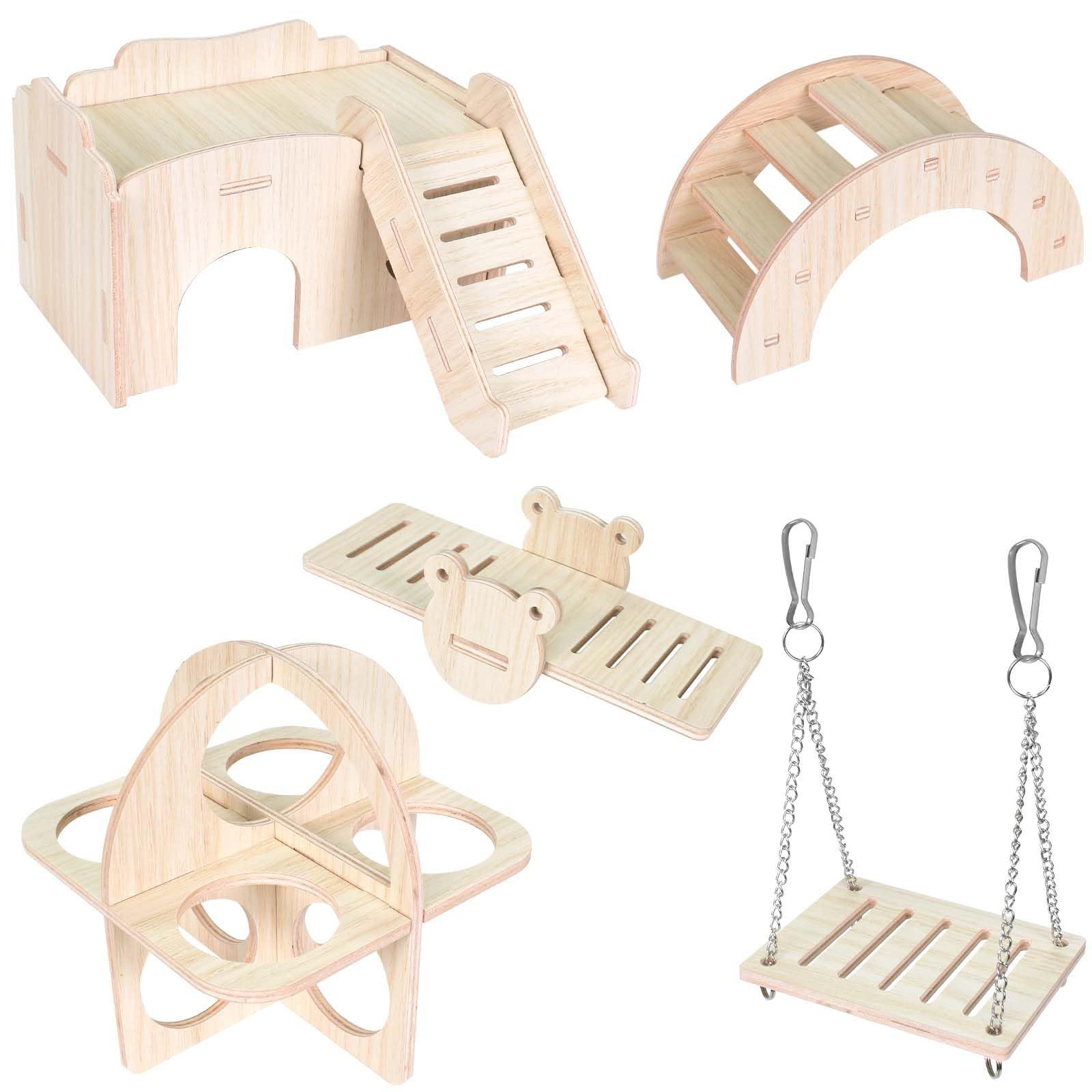 美品 小動物 木製 家具調ゲージ セット ＋ オマケ木製おもちゃ2点 present郵便車付き》汽車レールセットアドバンス 51pcs《専用BOX