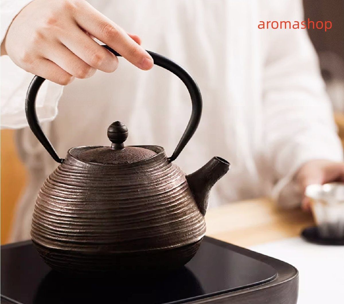 鉄瓶 砂鉄 鉄器 鉄製 茶道具 やかん 和食器 大容量 800ml 直火 IH対応 おまけ4点セット WWW_IBETON_RU