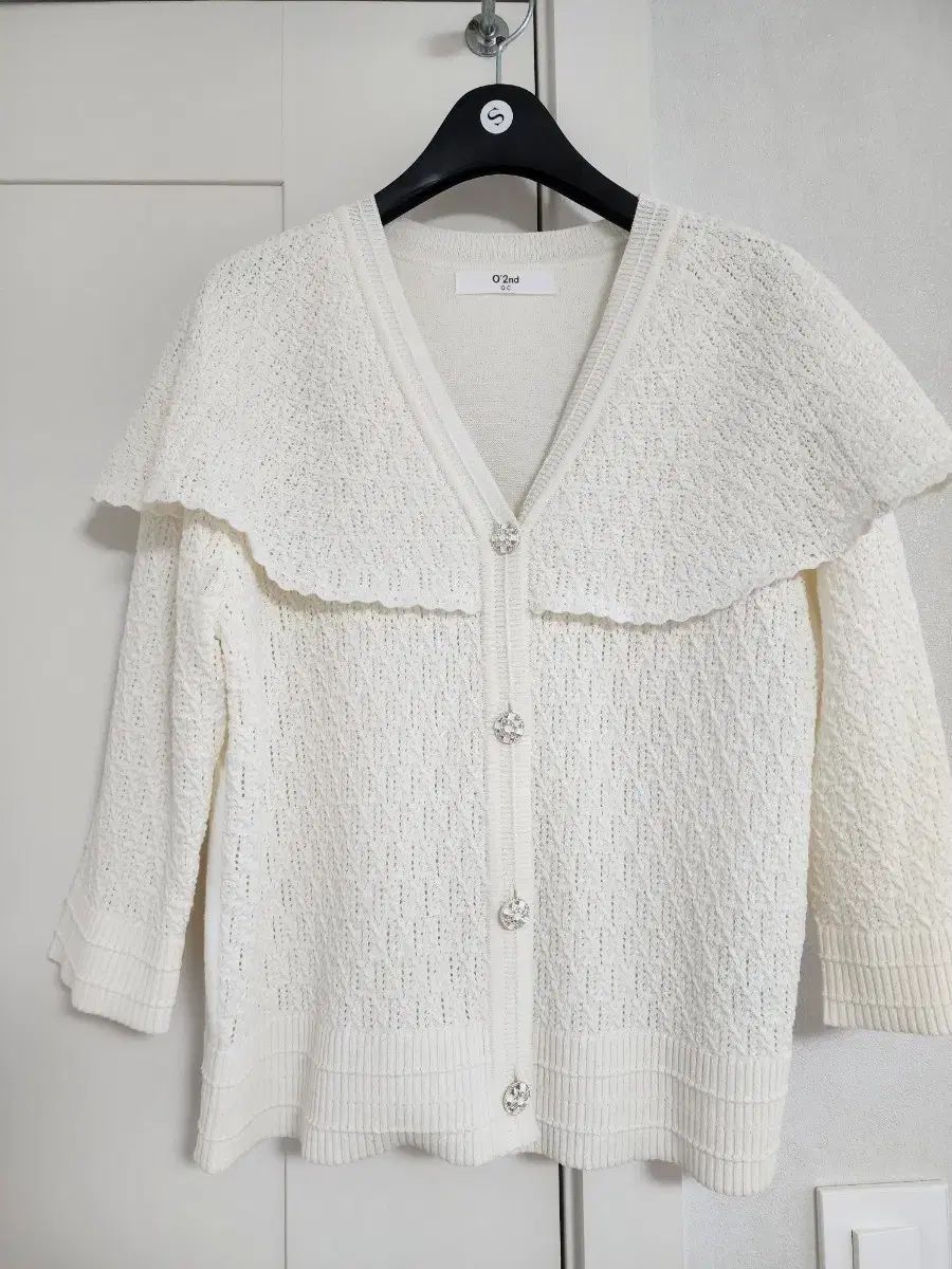 O2nd ケイプ ニット カーディガン アイボリー