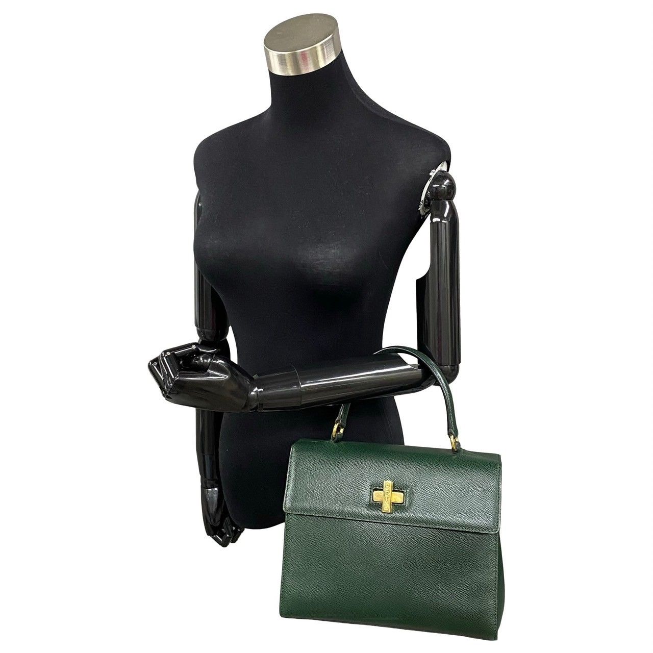 未使用保管品 CELINE セリーヌ ヴィンテージ ロゴ 金具 レザー