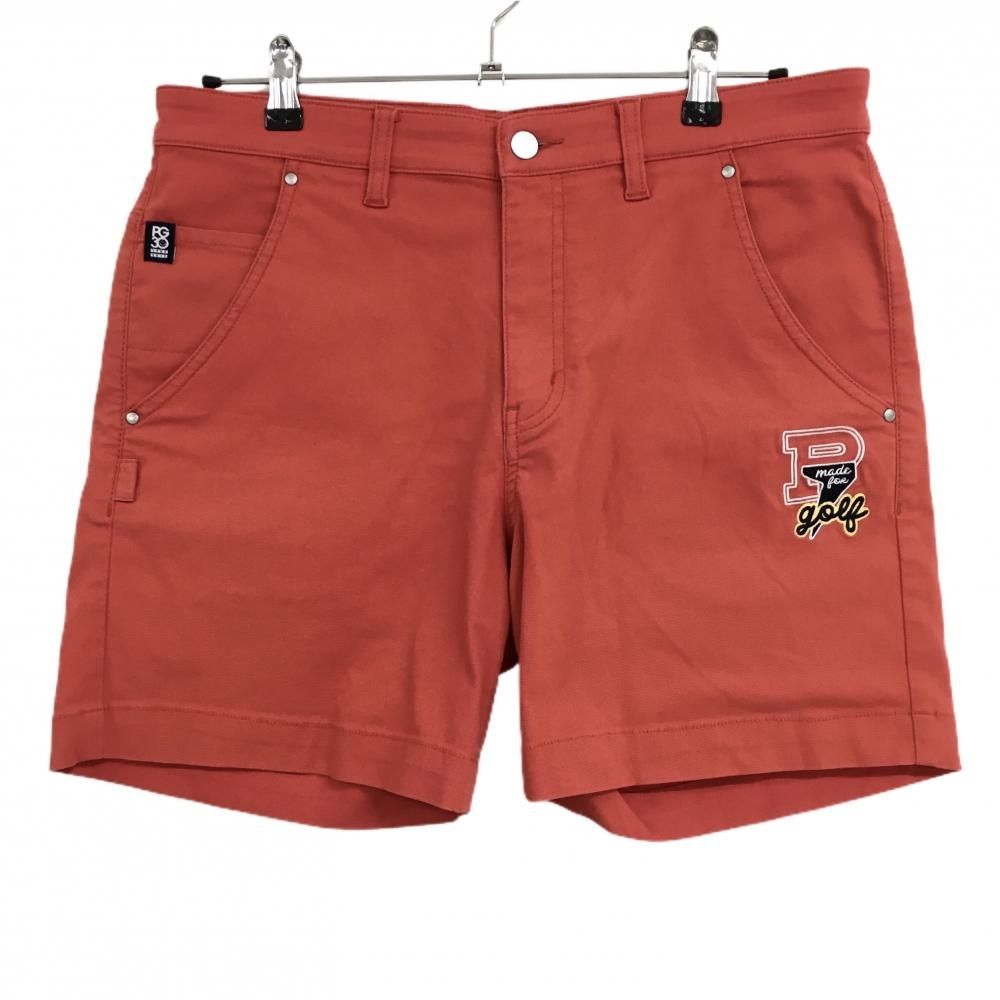 定番，安い 【美品】パーリーゲイツ ハーフパンツ レッドオレンジ ストレッチ 30周年 内側ニコちゃん メンズ 5(L) ゴルフウェア PEARLY GATES パンツ