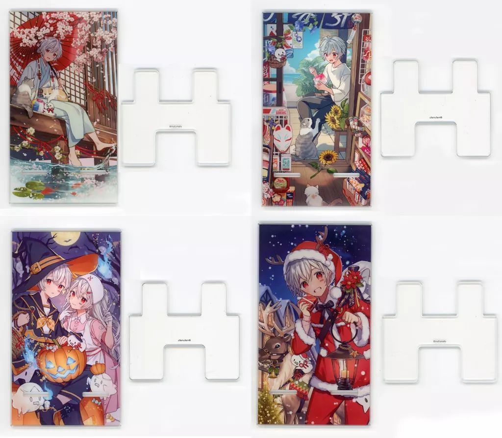 中古】モバイル雑貨 全4種セット まふまふ 春夏秋冬スマホスタンド