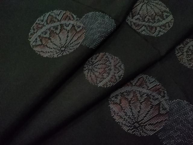 平和屋着物○本場大島紬 泥染め 地空き 毬 さが美扱い 正絹 逸品 未