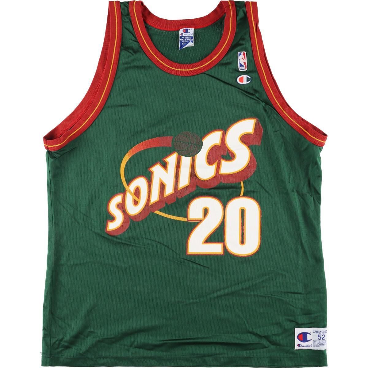 古着 90年代 チャンピオン Champion NBA SEATTE SUPERSONICS シアトルスーパーソニックス ゲームシャツ  レプリカユニフォーム/eaa326997