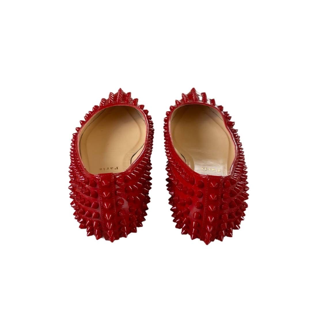 美品　クリスチャンルブタン　フラットシューズ　パンプス　スタッズ　レッドソール 美品 クリスチャンルブタン フラットシューズ パンプス スタッズ