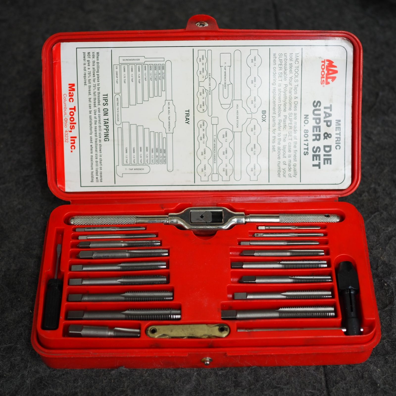 中古現状品】マックツール/MACTOOLS タップ・ダイスセット ケース付 No.8017TS レッド【鴻巣店】 - メルカリ