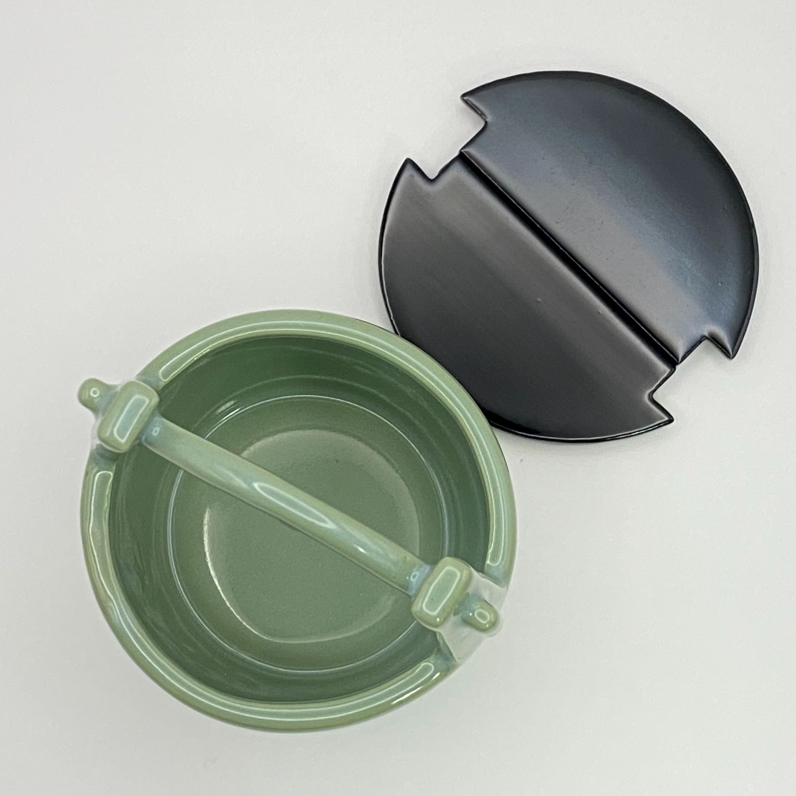 青磁　手桶茶入　祥堂造 替茶器 青磁 手桶茶入 手塚祥堂 共箱入 茶道具 薄茶器 京焼 伝統