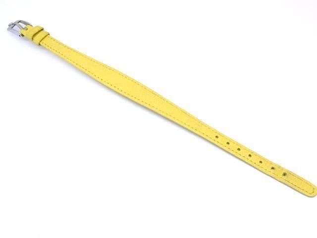 8 まだ ロレックス ROLEX 純正 カメレオン用 レディース 革ベルト 尾錠付き イエロー系 ヴィンテージ □7F