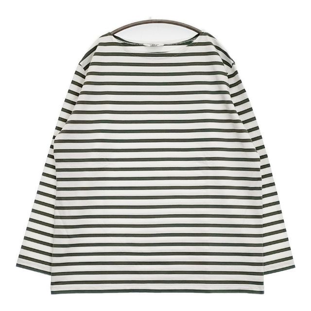 AURALEE|IENA バスクシャツ A21AB01IE ボーダー 長袖Ｔシャツ カットソー ロンＴ ホワイト グリーン レディース オーラリー|イエナ 5-0921M∞
