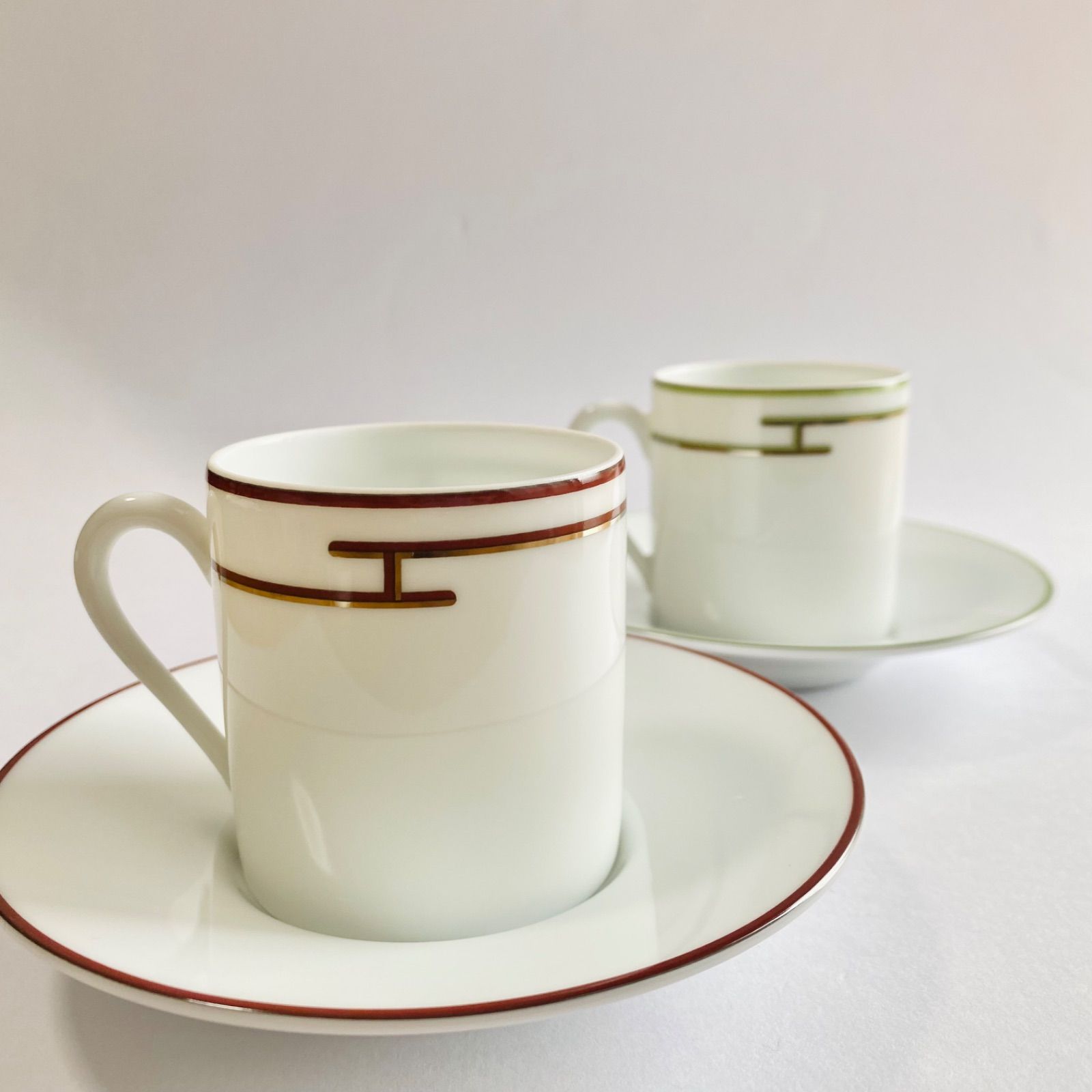 未使用品 HERMES エルメス リズム デミタスカップ&ソーサー 2客セット