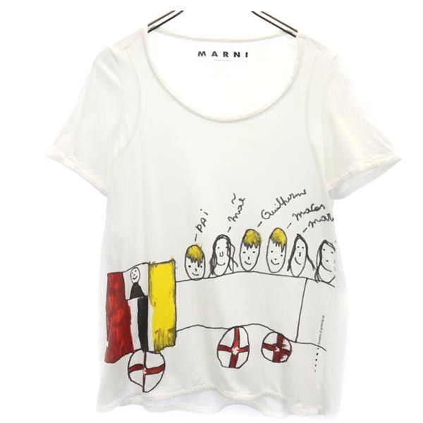 マルニ イタリア製 プリント 半袖 Tシャツ 42 ホワイト系 MARNI ロゴ レディース 【中古】 【230705】 メール便可 - メルカリ