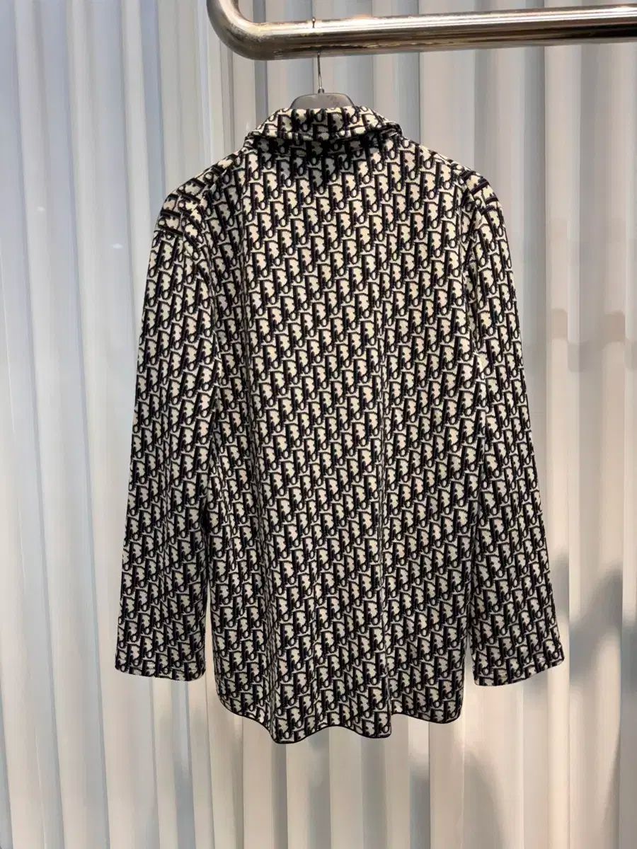 ほぼ S DIOR ディオール オブリーク ニット セーター シャツ ジャカード ジャケット 黒 アイボリー