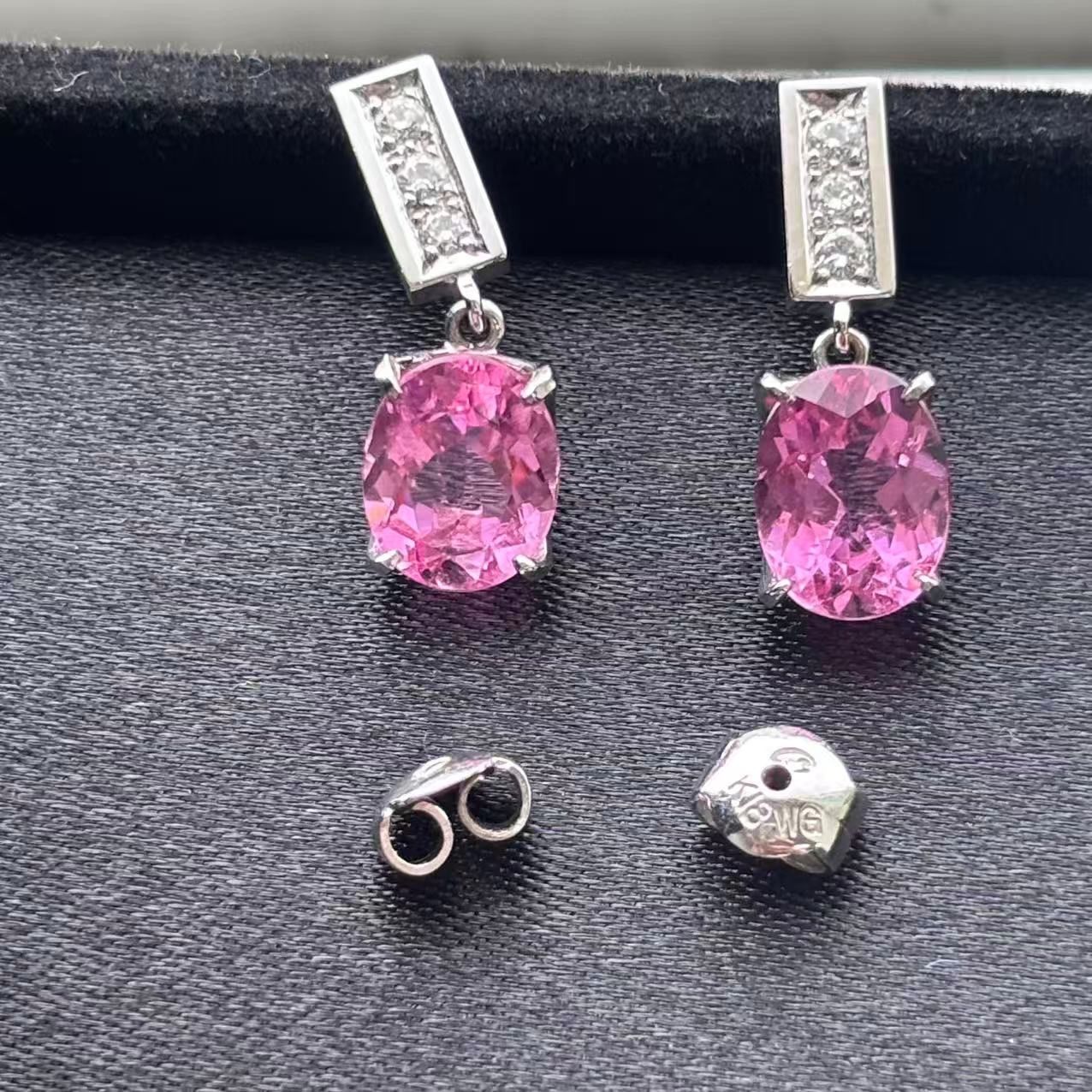 トルマリン ダイヤモンド ピアス K18WG -X9852 - メルカリ