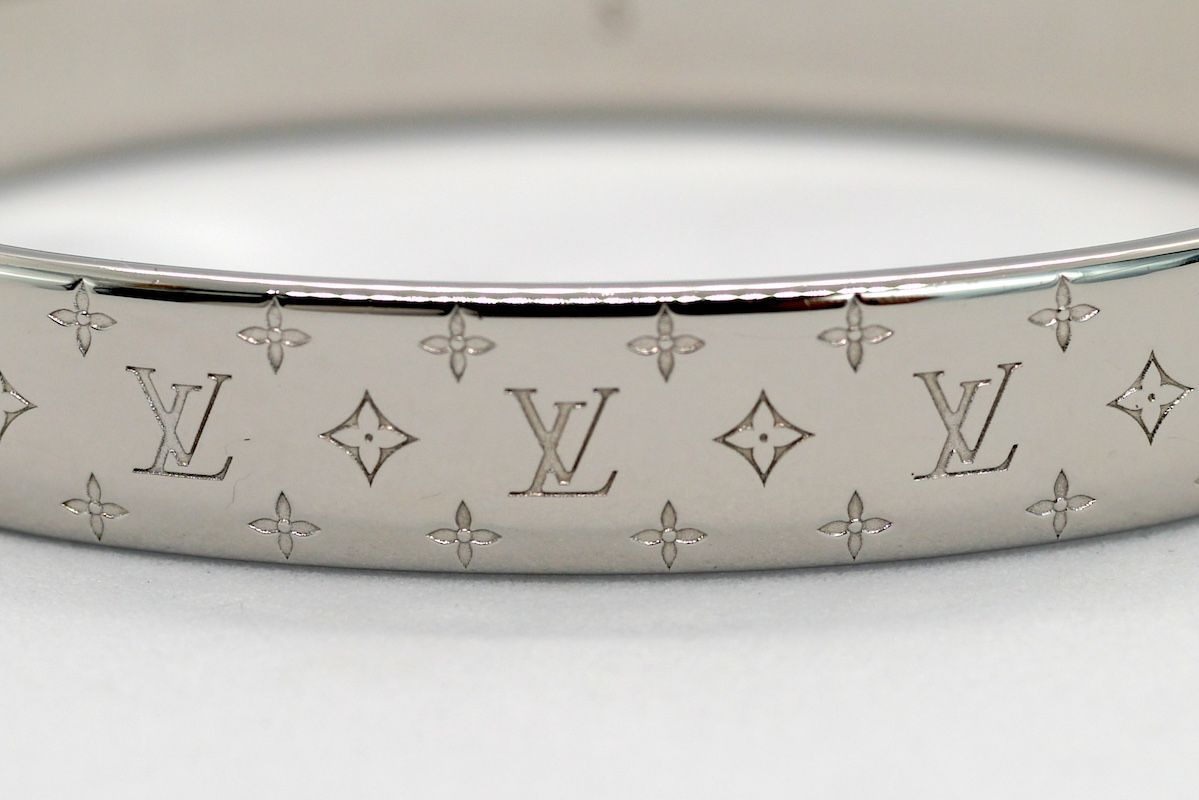 LOUIS VUITTON ルイヴィトン カフ ナノグラム LV シルバー