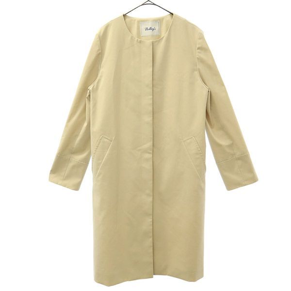 NOLLEY'S ベージュ ノーカラーコート NOLLEY'Sのノーカラーコートを使った人気ファッション