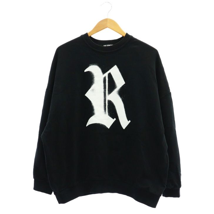 ラフシモンズ RAF SIMONS 23SS Oversized R Print Crew Neck Sweat オーバーサイズスウェット カットソー  長袖 1 黒 ブラック 白 ホワイト /DO □OS - メルカリ