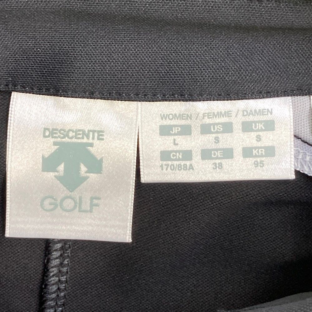 サイズ：L DESCENTE GOLF デサントゴルフ  フレンチスリーブ ポロシャツ  ブラック系 [240101433692] ゴルフウェア レディース ストスト サイズ：L DESCENTE GOLF デサントゴルフ フレンチスリーブ