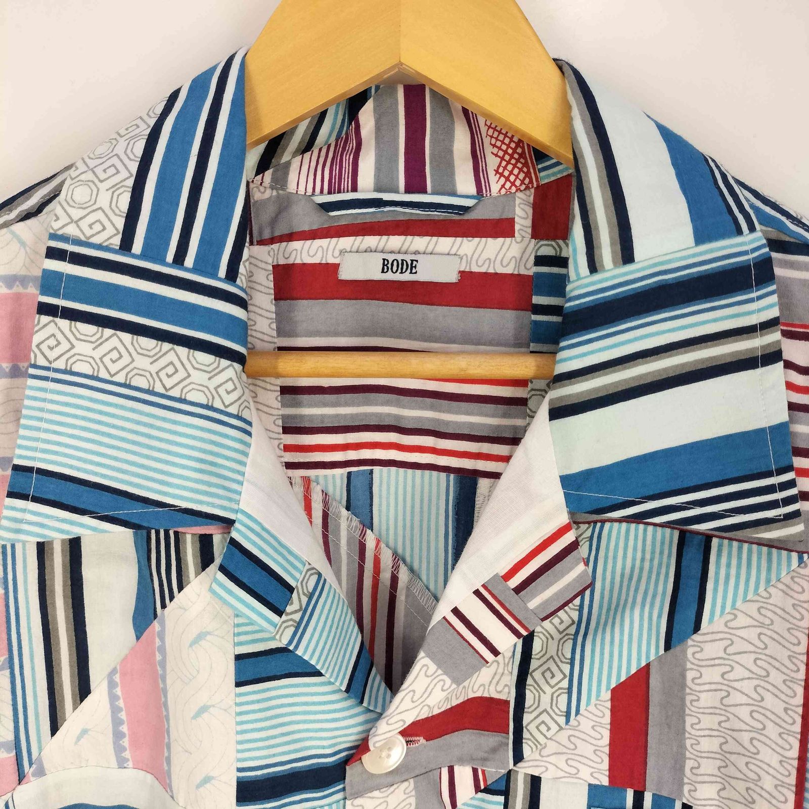 ボーディ BODE PATCHWORK OXFORD LS SHIRT パッチワーク シャツ メンズ