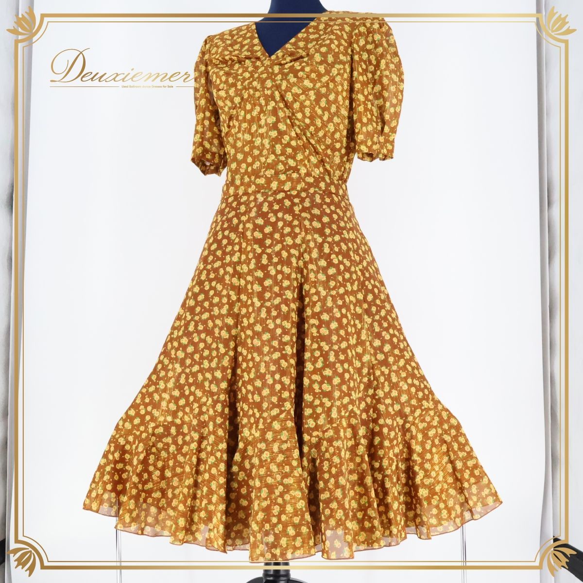 社交ダンスドレス モダンダンス 刺繍 バラ スタンダード ピンク