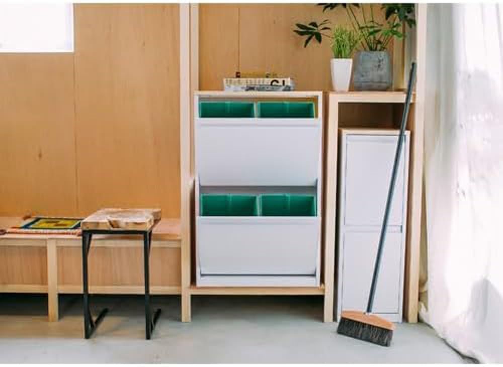 ダストボックス 2分別タイプ YY-WSB-32 ホワイト/メープル 新着商品】2分別タイプ YY-WSB-32 ダストボックス ホワイト/メープル