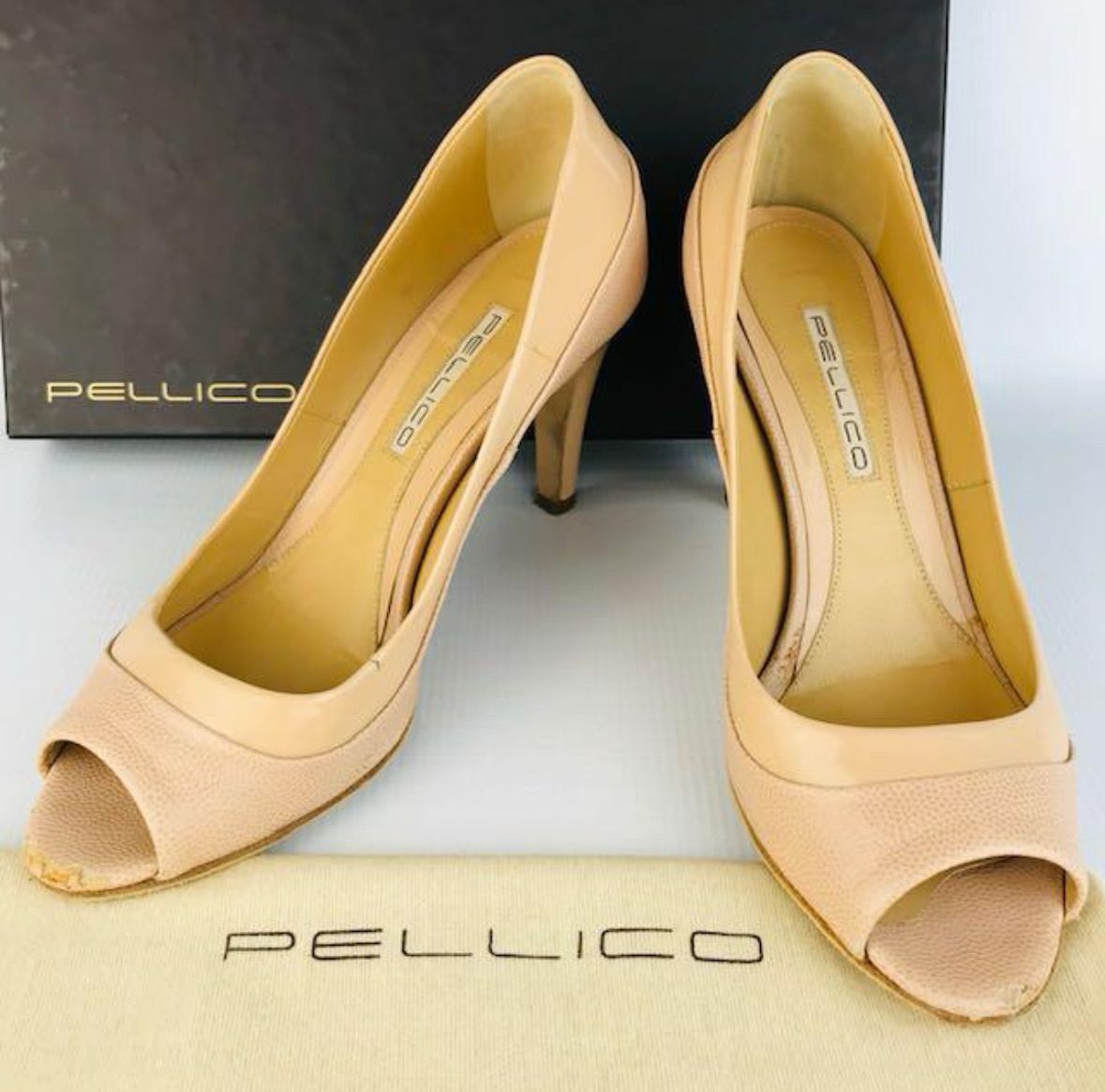PELLICO オープントゥ フラットパンプス レディース　37 ベージュ セール】 PELLICO オープントゥ フラットパンプス （フラット