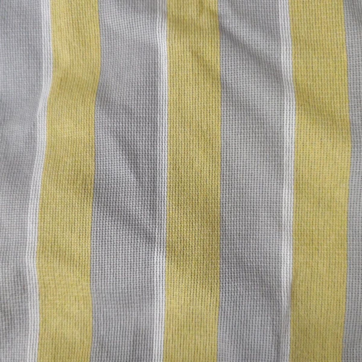 Plantation プランテーション パンツ サイズM レディース - グレー×イエロー×白 クロップド 半端丈 ストライプ ウエストゴム DECORATOM_COM_BR