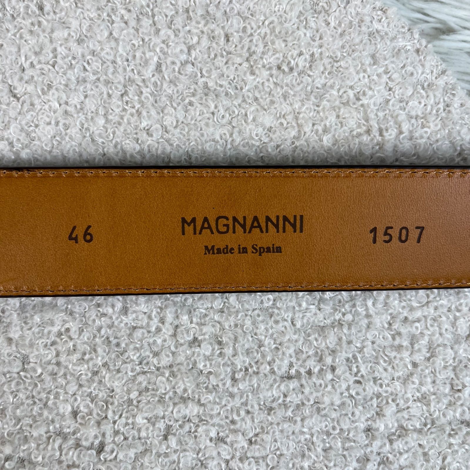 未使用級　MAGNANNI ベルト　レザー　ブラウン　保存袋付き 未使用級 MAGNANNI ベルト レザー ブラウン 保存袋付き