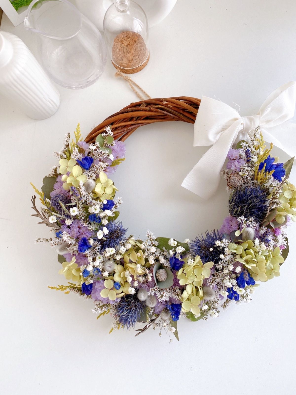 売れ筋サイト ブルー紫陽花とルリタマアザミのモコモコハーフリース フラワー/ガーデン