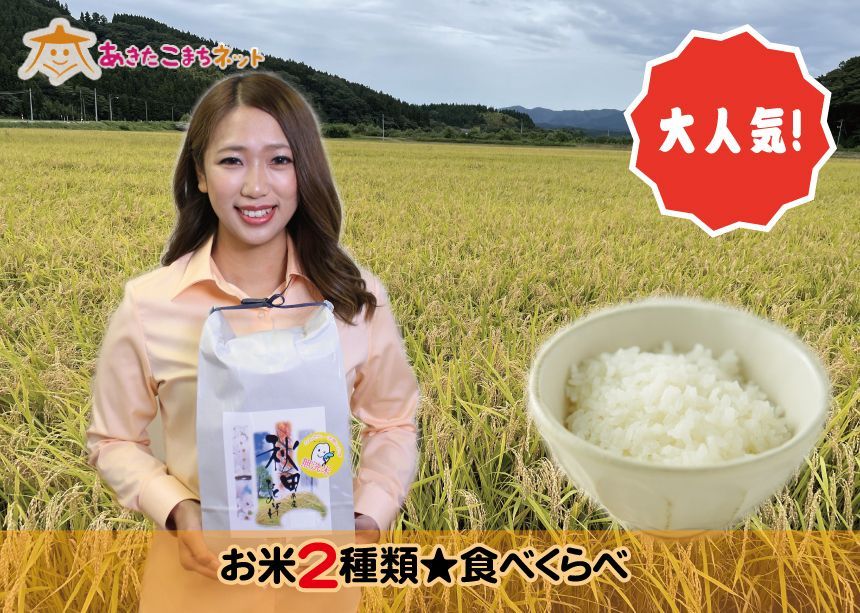 秋田市産無洗米ひとめぼれ3キロ・秋田県大潟村産「匠の米」2キロセット-1