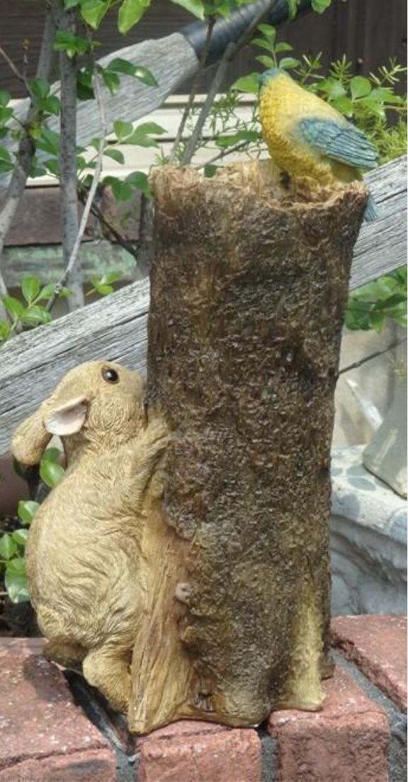 森のうさぎたちとことりさん　切り株　ラビット　バード　庭　ガーデニング　室内 森のうさぎたちとことりさん 切り株 ラビット バード 庭 ガーデニング