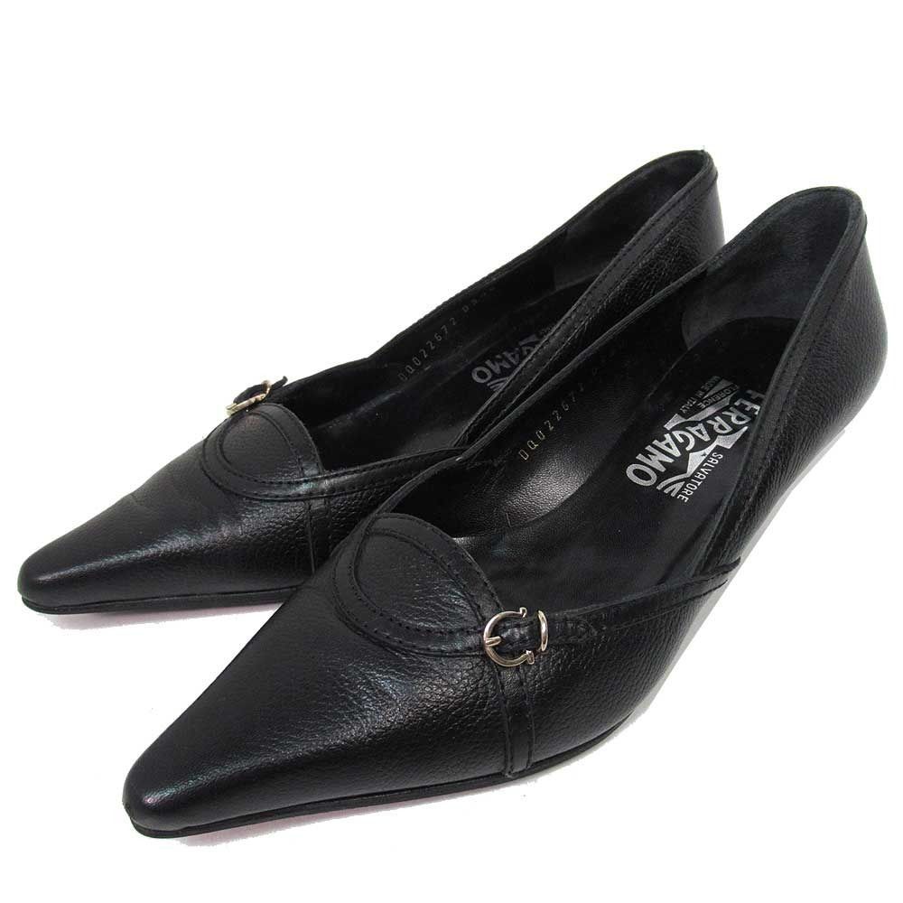 Salvatore Ferragamo　フェラガモ　パンプス　ヒール　黒 中古（Bランク）】フェラガモ 靴 シューズ Salvatore Ferragamo