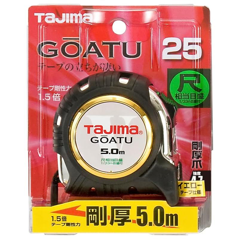 タジマ(Tajima) コンベックス 剛厚テープ5m×25mm 剛厚Gロック25 尺相当目盛付 GAGL2550S 0
