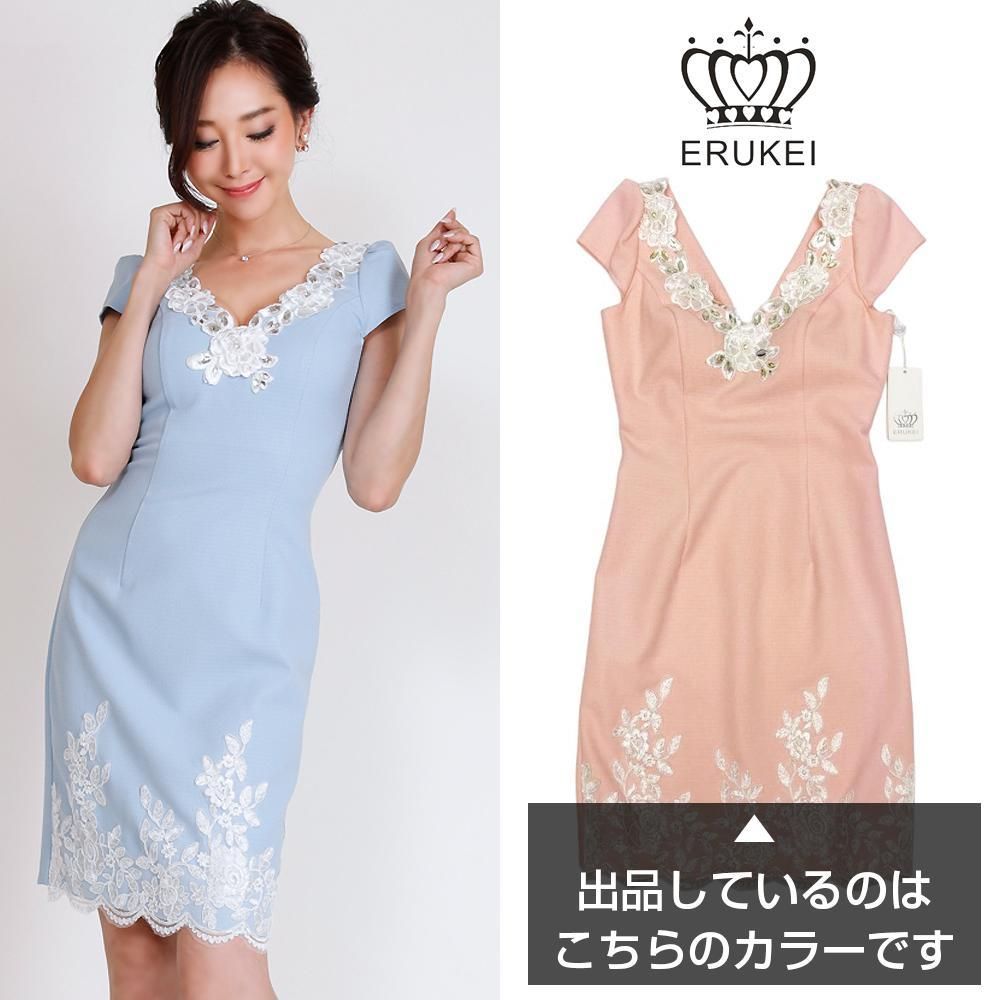 ERUKEI エルケイ フラワーレース ワンピースドレス sugar シュガー ERUKEI エルケイ】フラワーレース/ シアー/ 半袖/ 袖あり/ 膝丈
