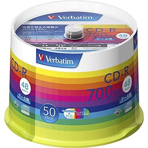 バーベイタムジャパン Verbatim Japan 1回記録用 CD-R 700MB 50枚 ホワイトプリンタブル 48倍速 SR80SP50