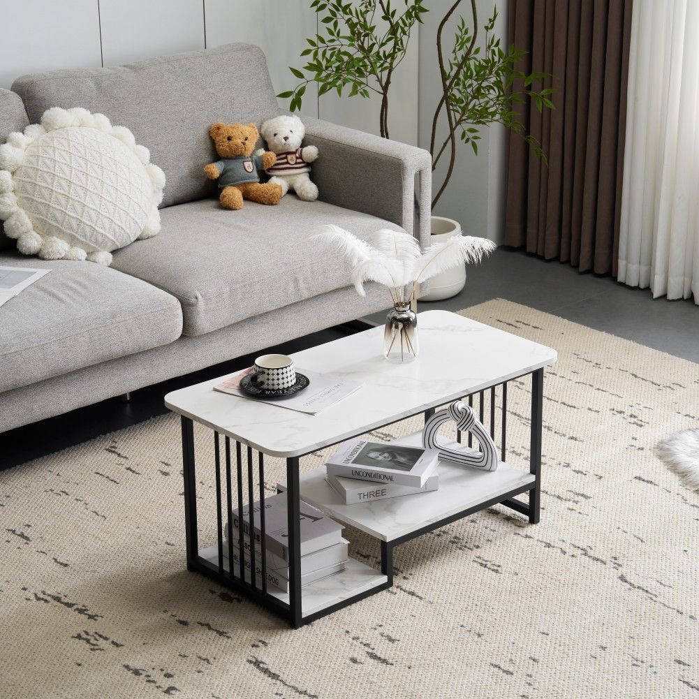 大理石調　収納付きローテーブル90x90 センターテーブル ローテーブル 大理石調 幅90cm 収納付き 長方形