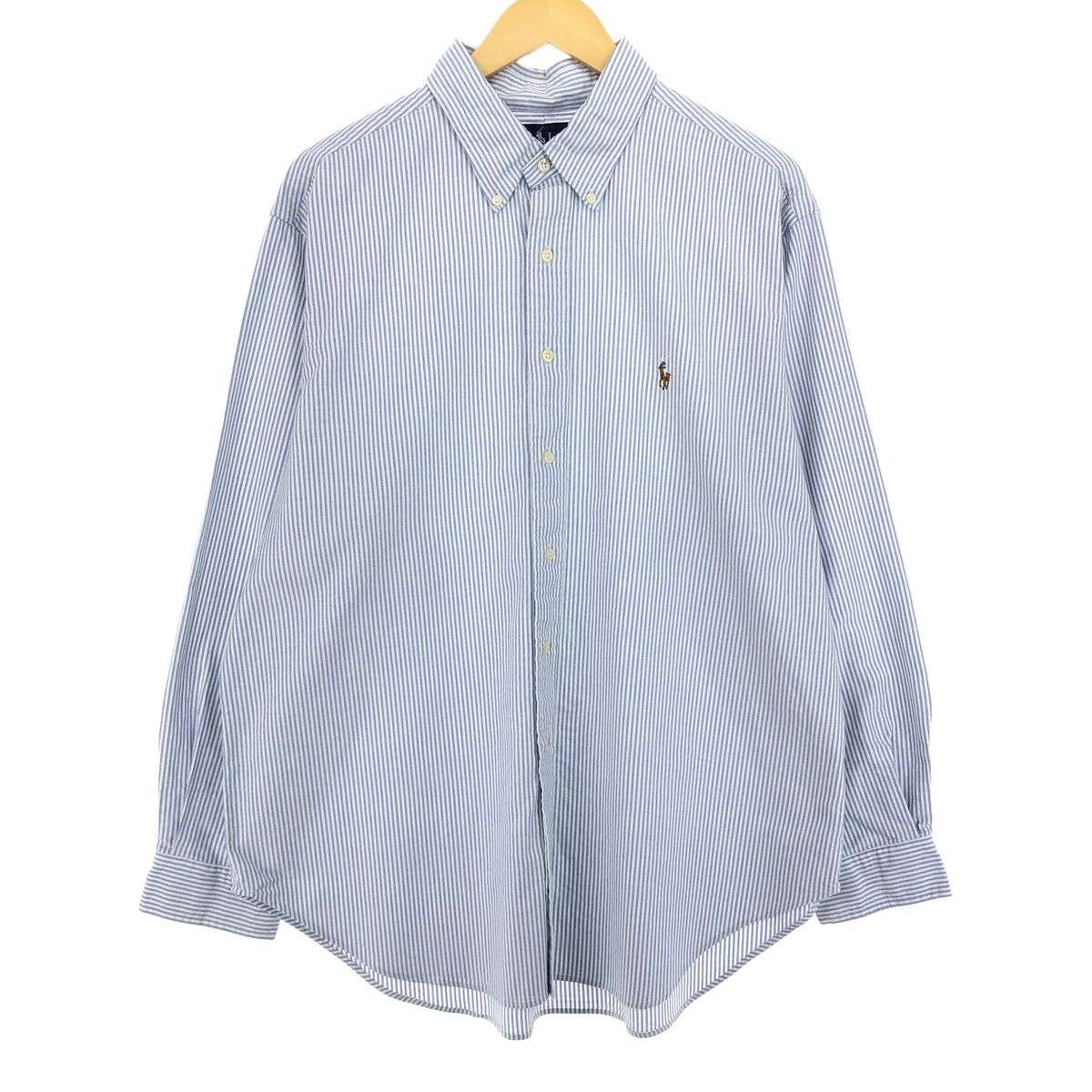 古着 ラルフローレン Ralph Lauren CLASSIC FIT クラシックフィット 長袖 ボタンダウンストライプシャツ メンズXL相当/eaa470135