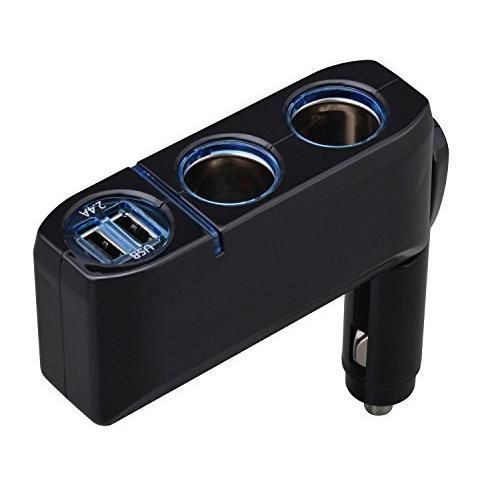 セイワ SEIWA 車内用品 シガーソケット増設分配器 シガーソケット2連 USB2口 F276 ダイレクトソケット 最大72W|USB2.4